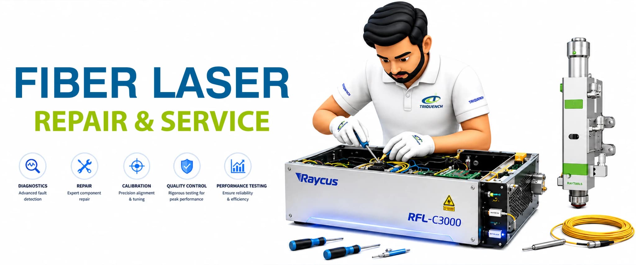 TriQuench Fiber Laser Source Repair and Laser Head Servicing Center India